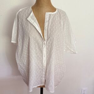 Emerson Fry OS Cream white Textured Blouse organic cotton great condition
